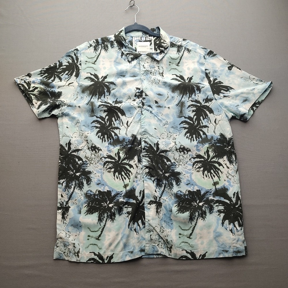 Denim & Flower Ricky Singh Men's Sabra Silk Hawaiian Button Up Shirt Extra Large